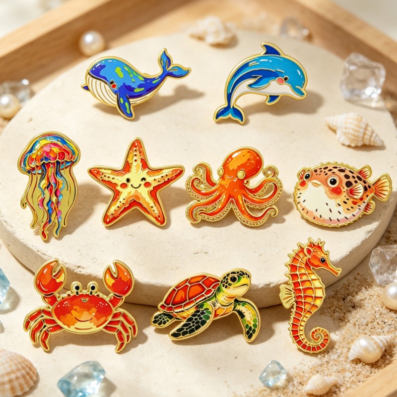 Enamel Pin Set - Levendige Oceaan Dieren Emaille Pin Schattig