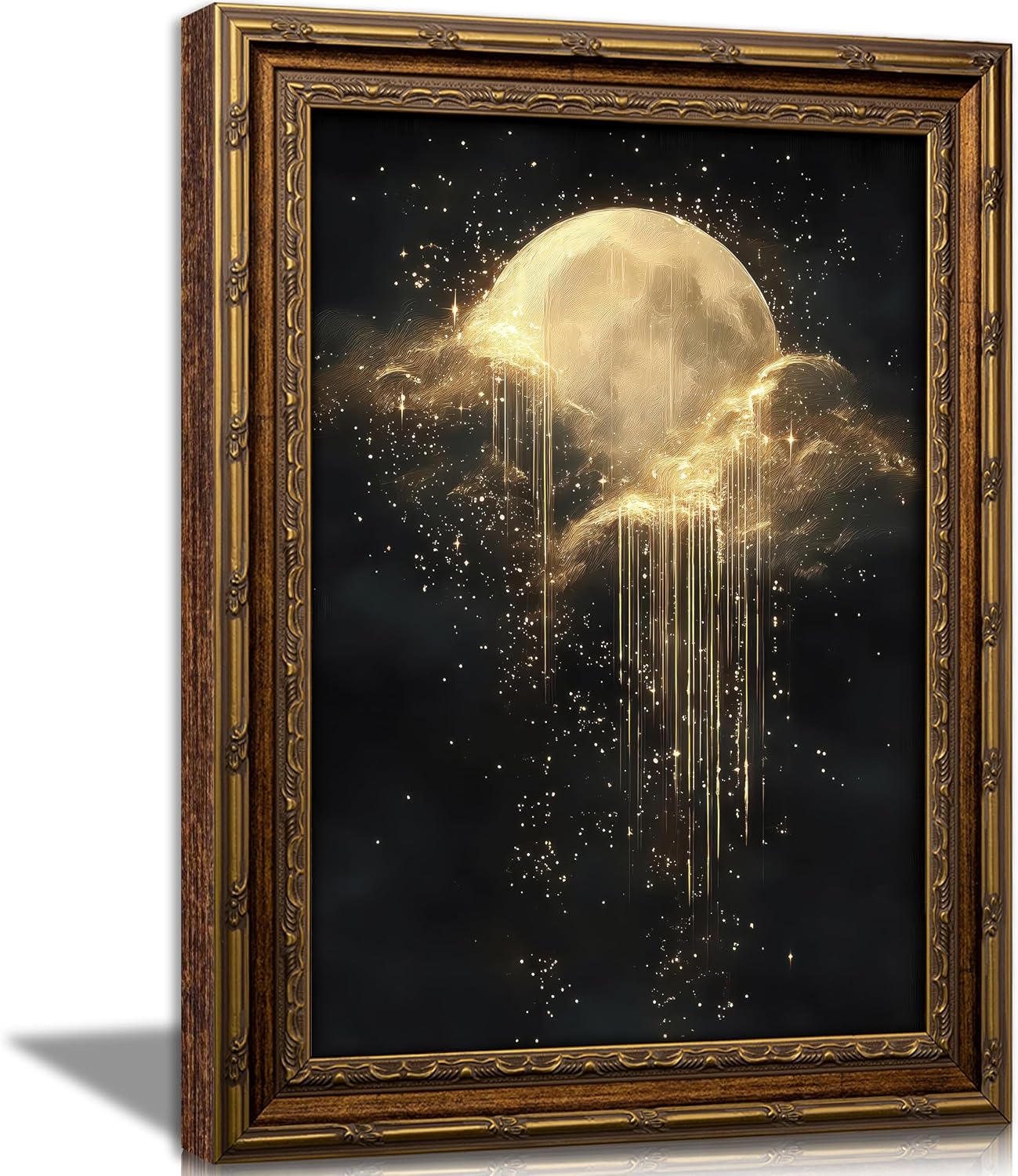 Art Print Framed - Antiek ingelijste hemelse canvas wandkunst, gouden
