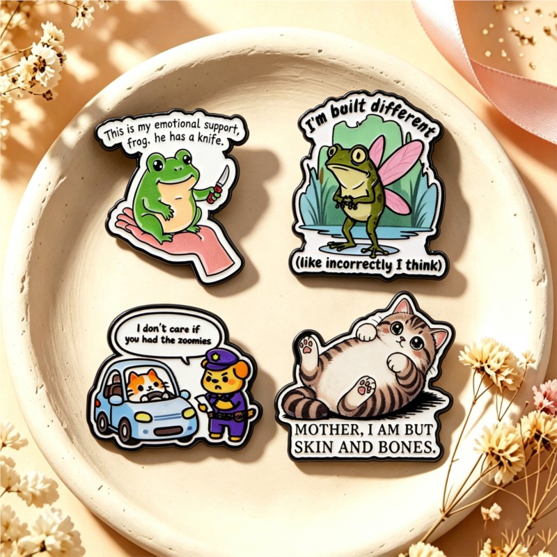 Enamel Pin Set - Quote Emaille Pin Schattige Kikker Kat