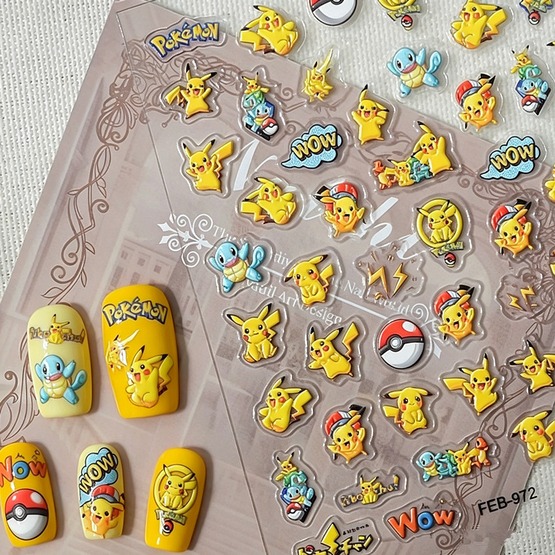 Anime Merchandise Nepal - Cartoon Anime Pikachu Nagelsticker Notebook Planner