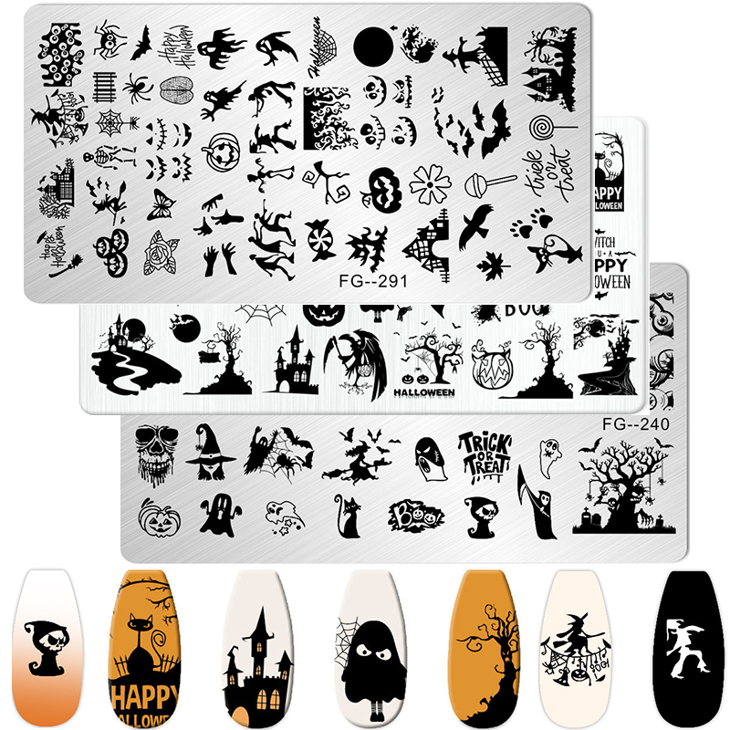Anime Merchandise Nepal - Cartoon Halloween Nail Art Stempelplaten Anime