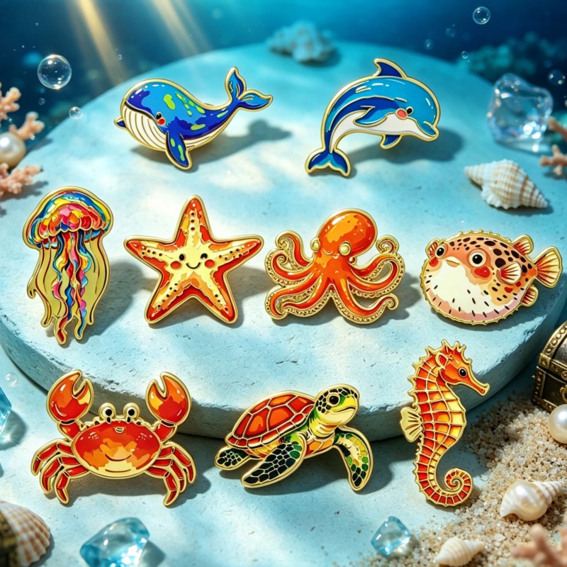 Levendige Oceaan Dieren Emaill - Enamel Pin Set recensie en prijs