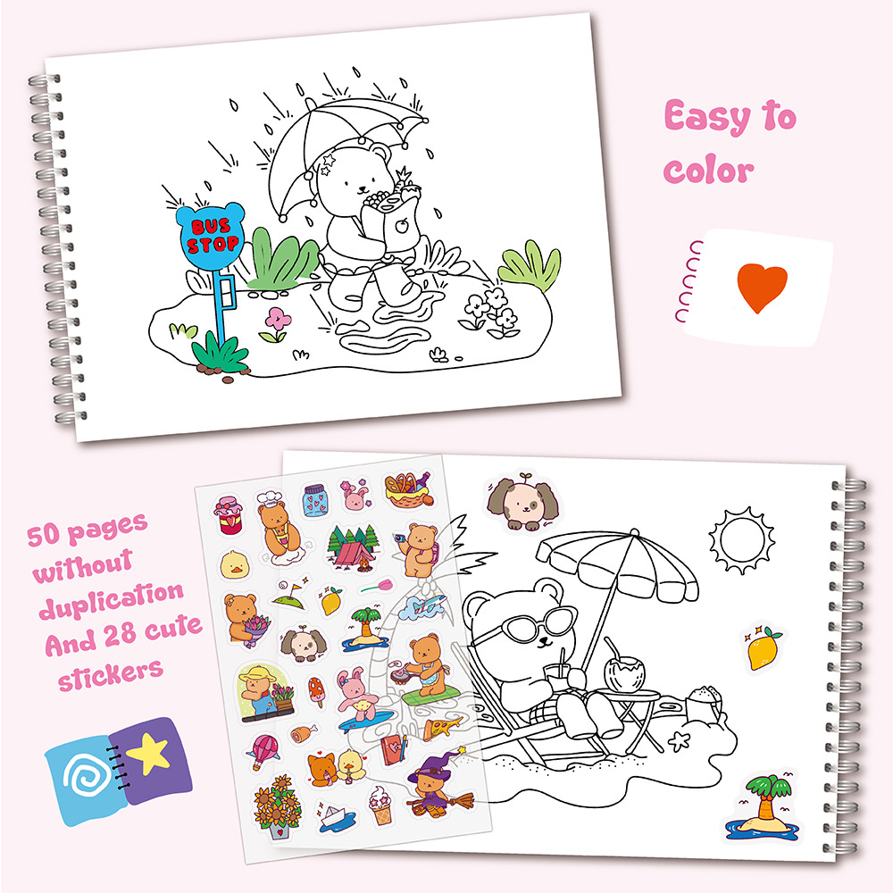 Schattige beer kleurboekset vo - Sticker Sheet Set recensie en prijs
