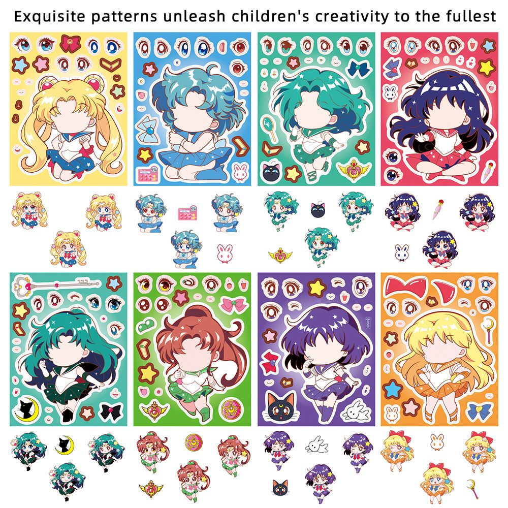 8/16PCS Sailor Moon Face-Chang - Anime Poster Print recensie en prijs