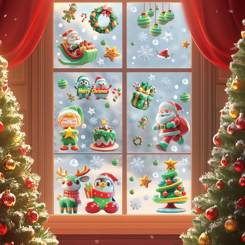 9 vellen/set kerstboom sneeuwp - Sticker Sheet Set recensie en prijs