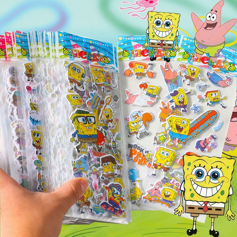 12-pack SpongeBob 3D-stickers  - Sticker Sheet Set recensie en prijs